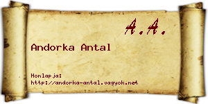 Andorka Antal névjegykártya